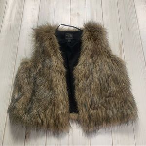 Faux Fur Vest Brown and Black